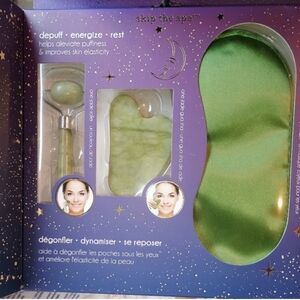 Skip The Spa Self Care & Sculpting Trio Set Gua Sha Mask Jade Roller 3 PC Set